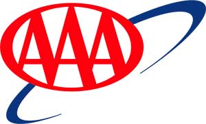 The red aaa logo on a white background